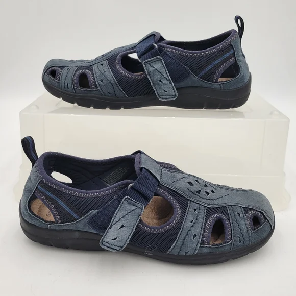 Earth Origins Navy Marine Blue Womans Suede/Leather Uppers Sandal Size 6M - Picture 5 of 9